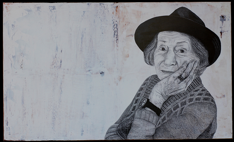Frau Fiebinger | Pencil and acrylic on canvas | 140x100 cm
